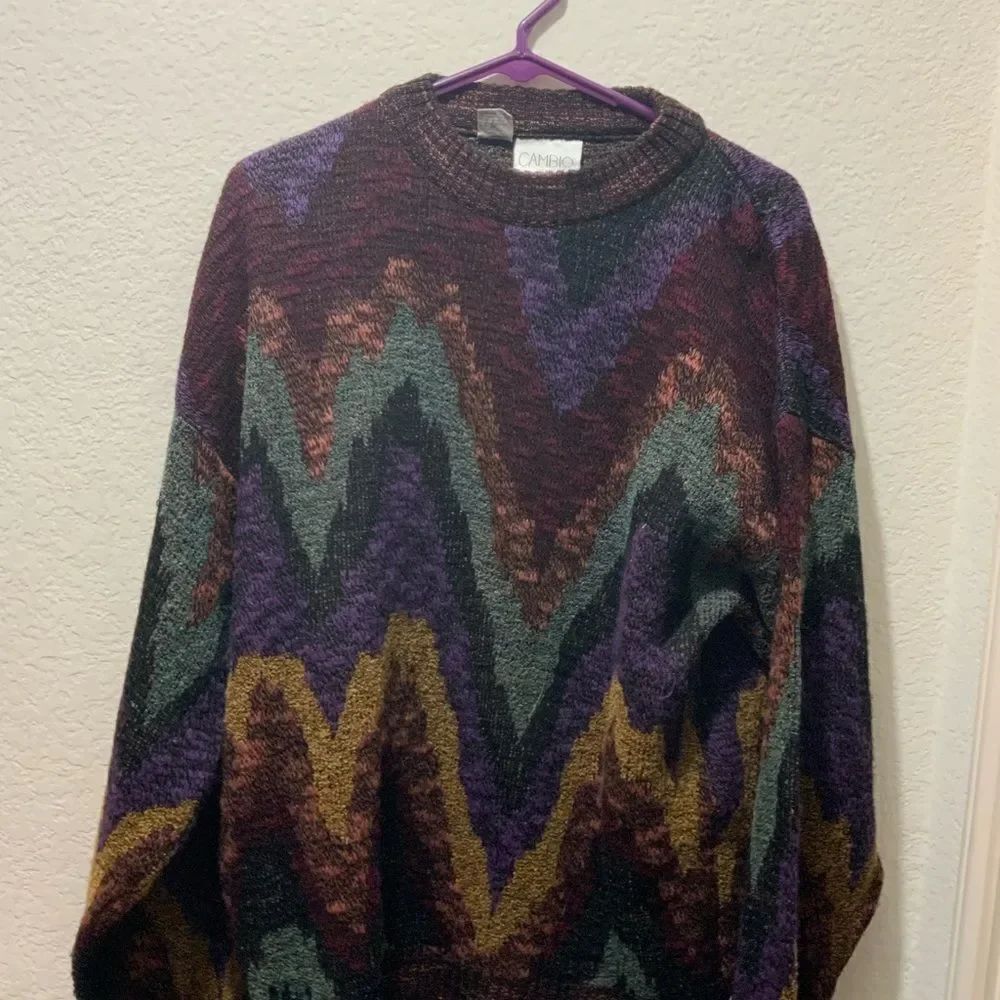 Vintage Cambio Italy made Abstract Wool Blend Sweater Large